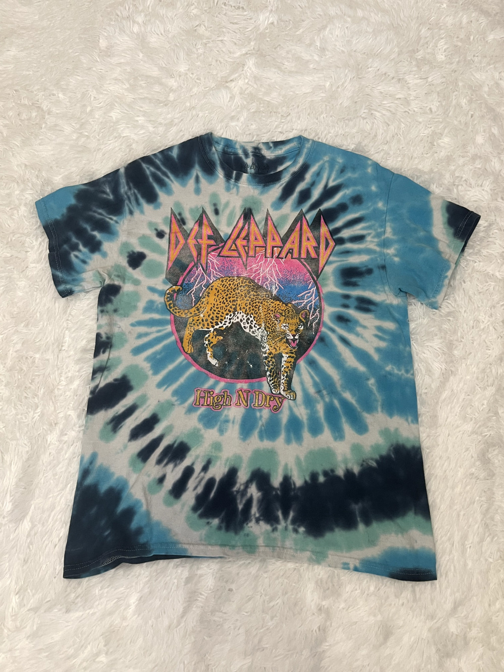 Def Leopard High N Dry Graphic T Shirt Size S
